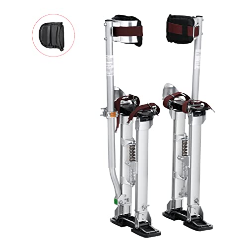 VEVOR Drywall Stilts, 18''-30'' Adjustable Aluminum Tool Stilts with Protective Knee Pads