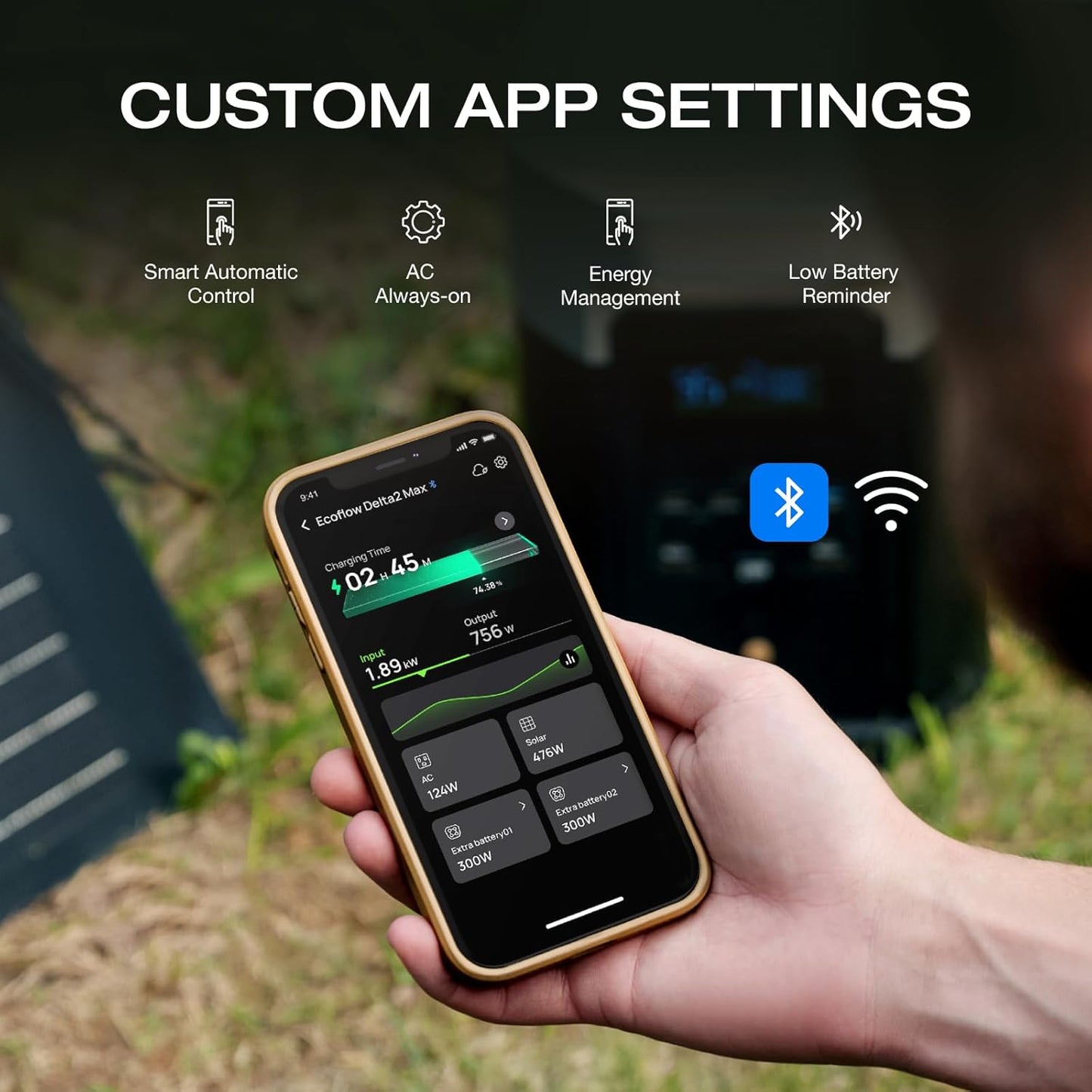 Portable Power Station DELTA 2 Max, 2400W LFP Solar Generator, Full Charge in 1 Hr, 2048Wh Solar Powered Generator for Home Backup(Solar Panel Optional)