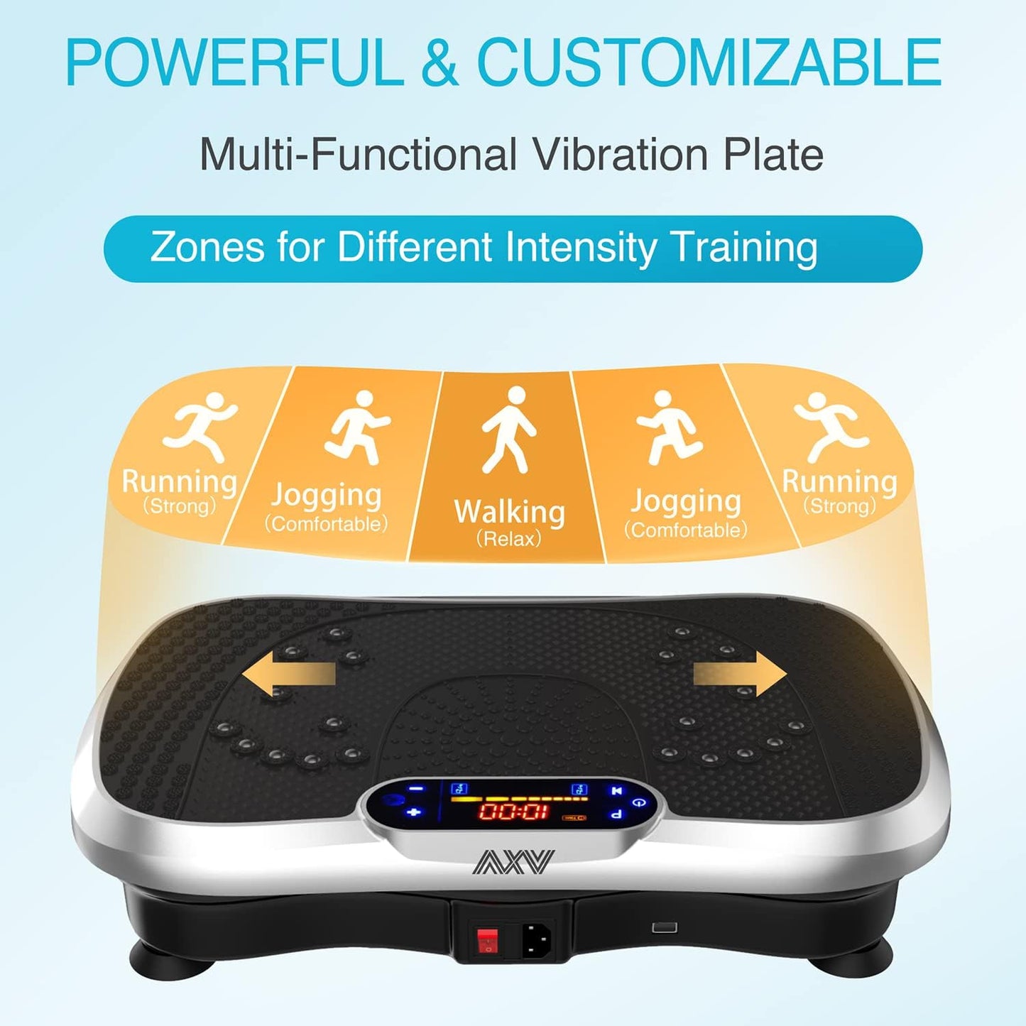 Vibration Plate Fitness Platform Exercise Machine Vibrating Lymphatic Drainage Shaking Full Body Shaker Workout Vibrate Stand Shake Board Sport Gym for Weight Loss Fat Burner for Women Men