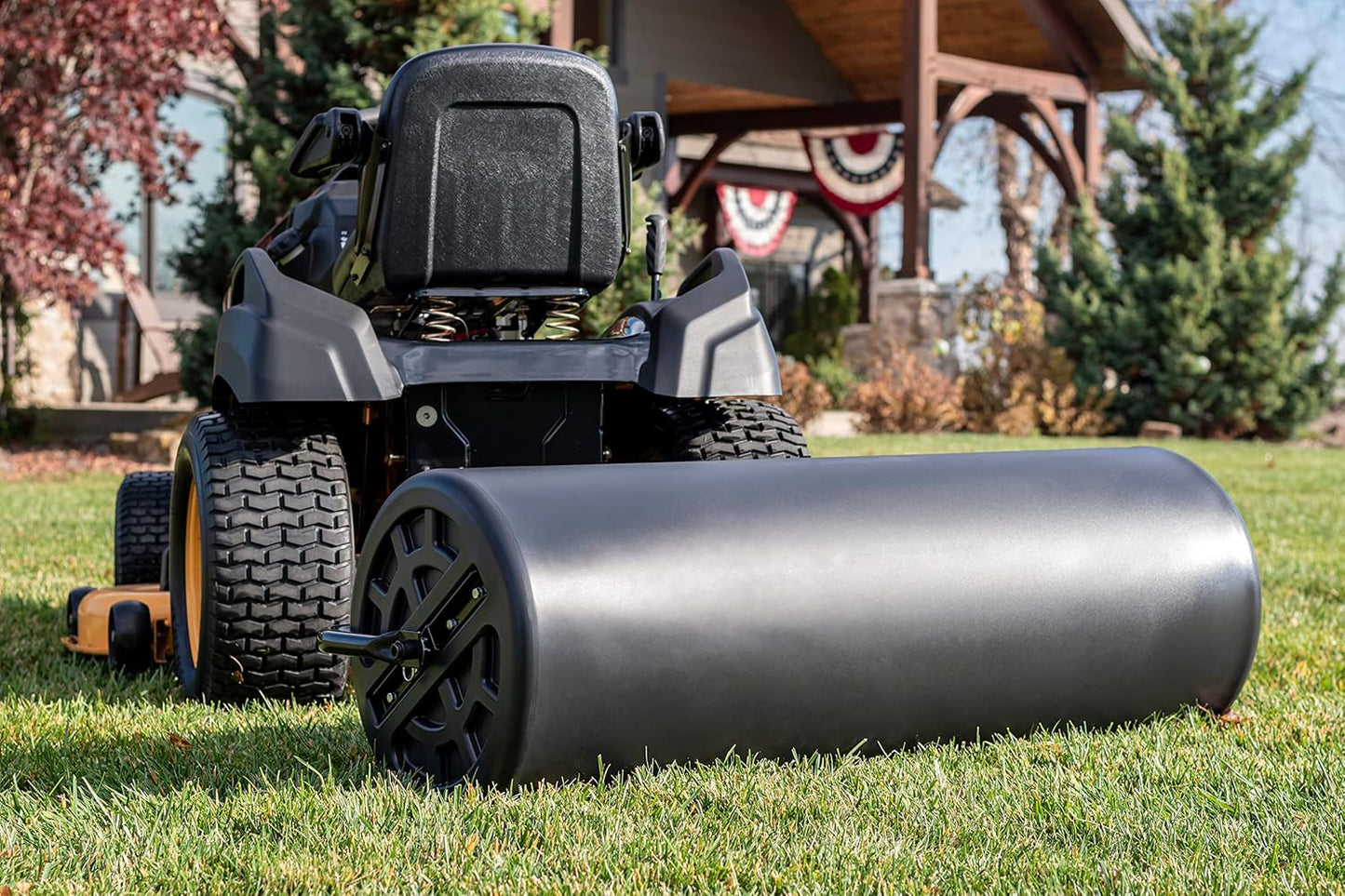 Agri-Fab 45-0604 18" x 48" Tow Behind Poly Lawn Roller 550 lbs Weight with Water, Poly Drum and Steel Frame, with Plug. Designed for Lawn and Garden Tractors