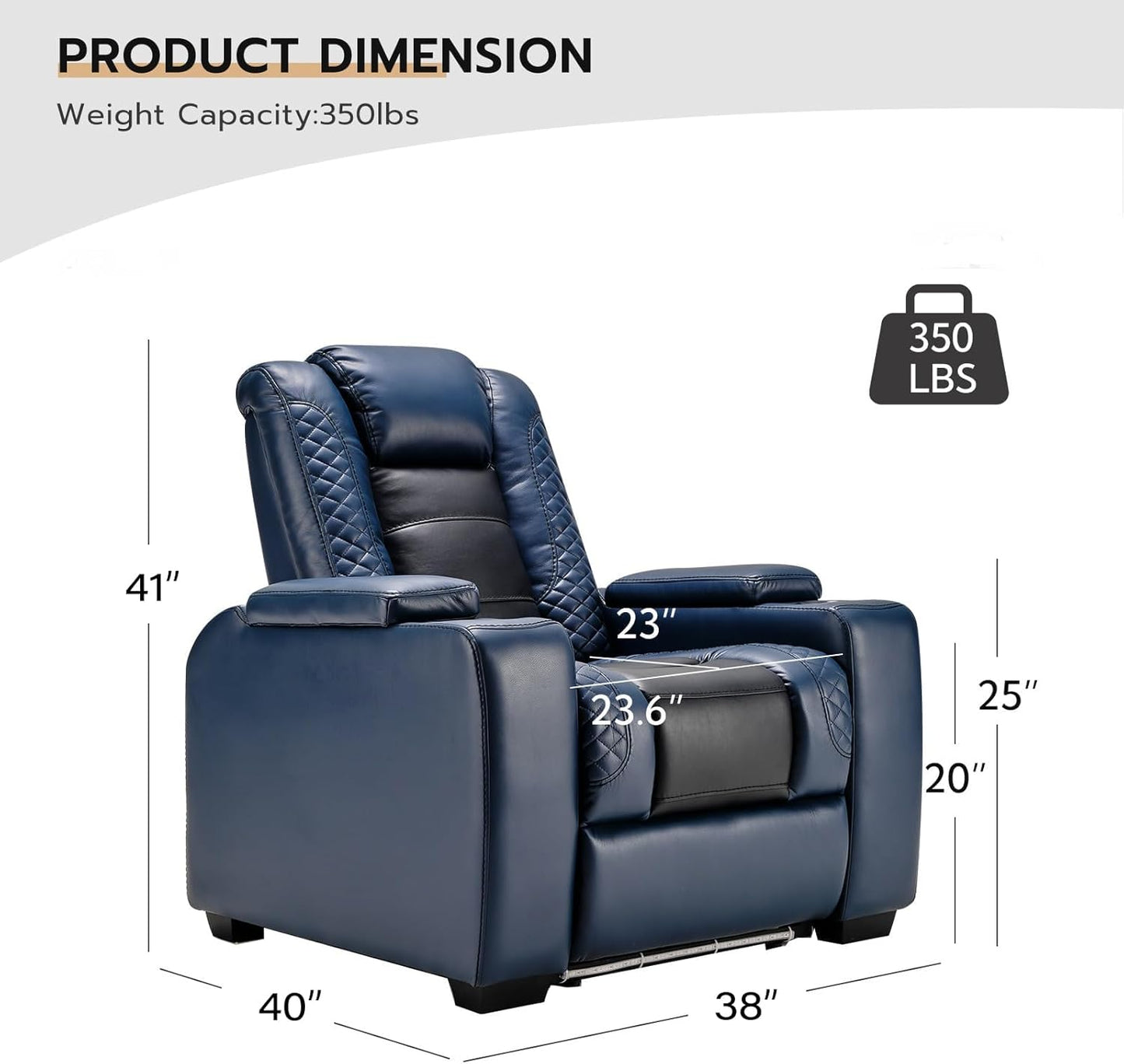 Power Home Theater Seating Set of 3, Brown Faux Leather Electric Recliner Chair with Powered Headrest, Dual Motors Movie Reclining Chairs with LED Lights,USB Port,Cup Holders, Hidden Arm Storage