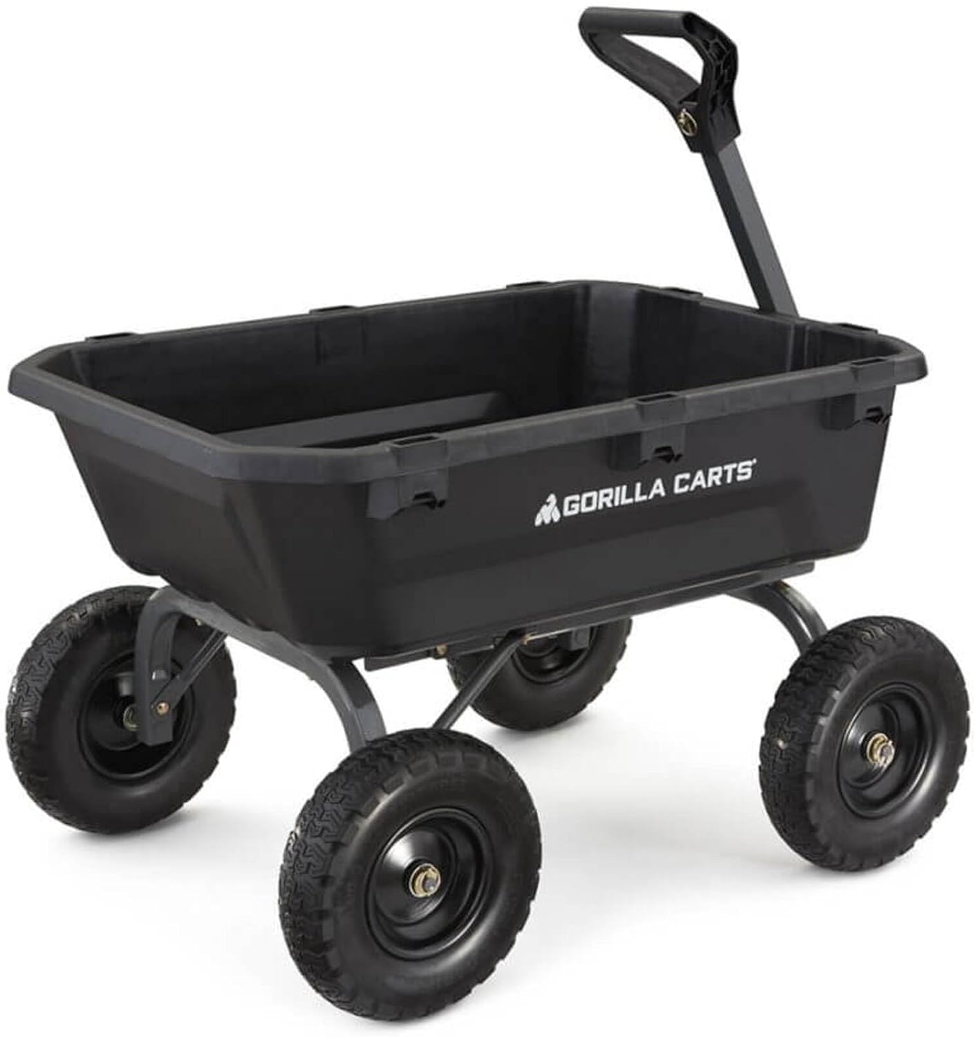 7GCG-NF Heavy-Duty Poly Dump Garden Cart with No-Flat Tires, 7 Cubic Feet, 1200-Pound Capacity, Black, Amazon Exclusive
