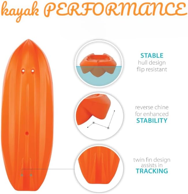 The Wave 6' Youth Kayak with Paddle. Designed for Stability and Safety, It's The Perfect Choice for Young Paddlers Ready to Conquer The Water