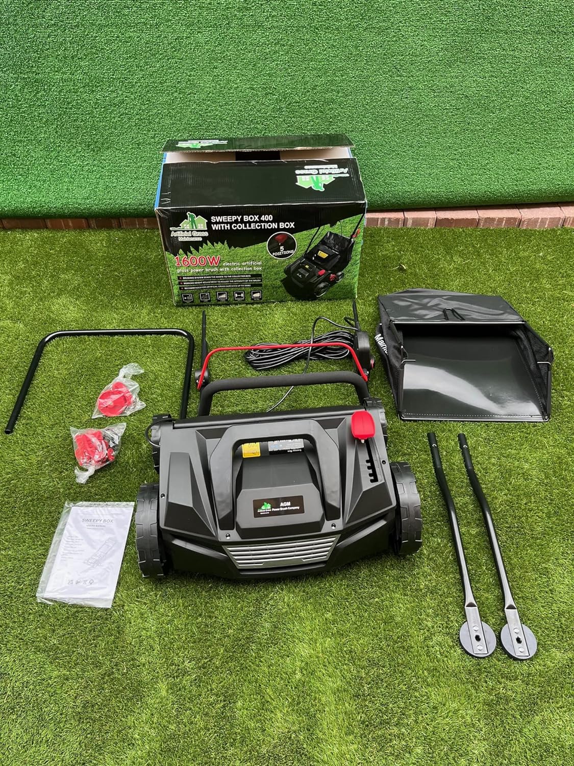 Artificial Turf Broom Yard Power Brush with Collection Box #Sweepy Box