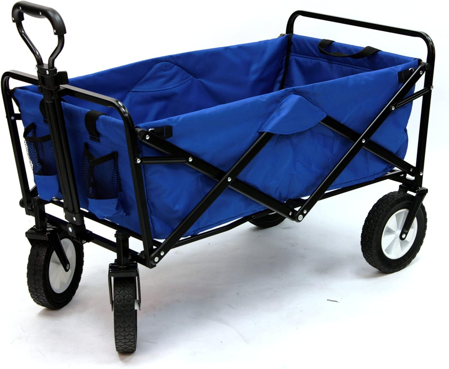 Outdoor Utility Wagon, Solid Blue & Coleman Cooler Four-Person Portable Camping Chair, Blue