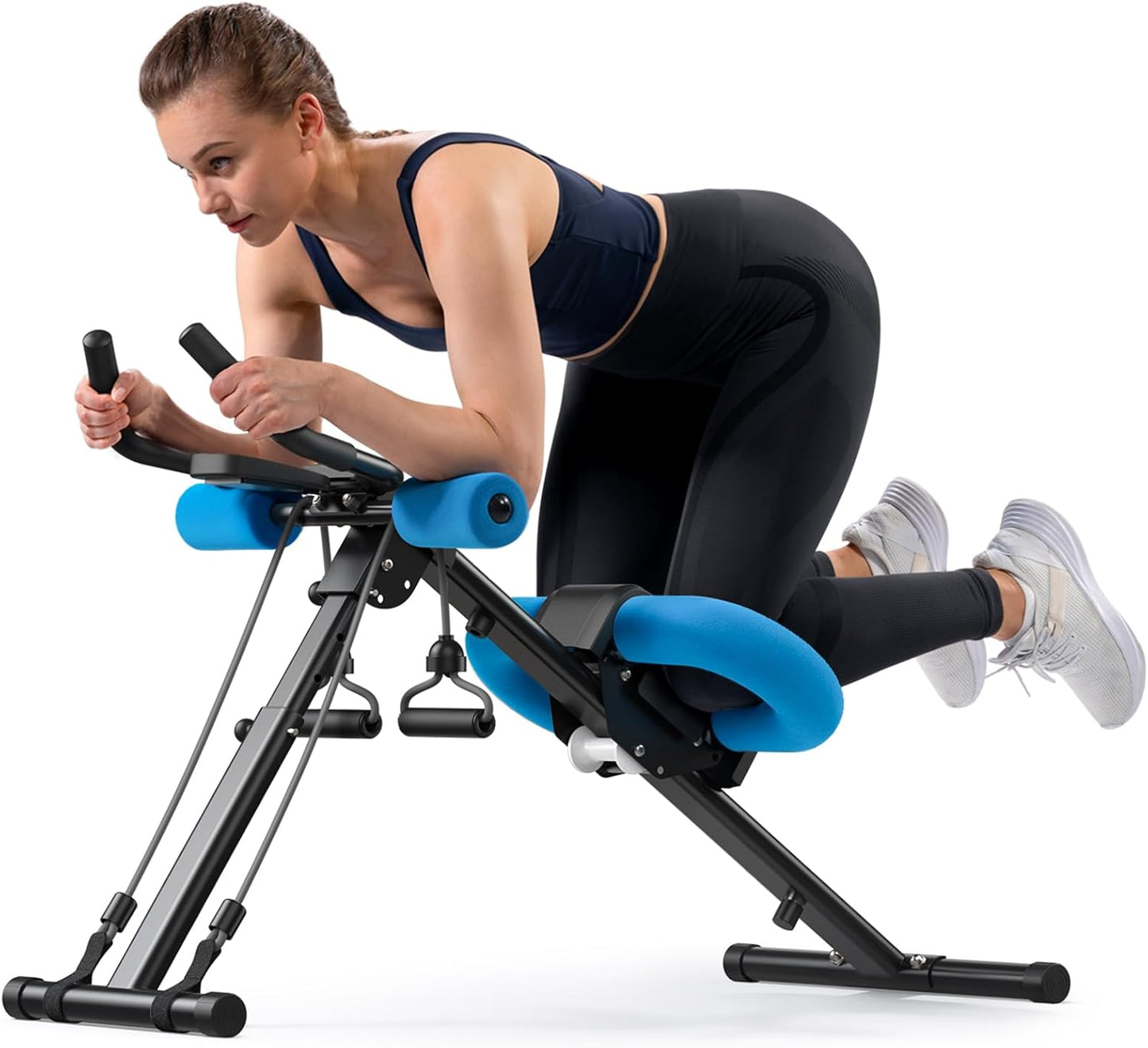 Ab Workout Equipment, Adjustable Ab Trainer Machine for Abs Workout at Home Gym, Foldable, Knee Protection, Abdominal Trainer for Stomach Workout