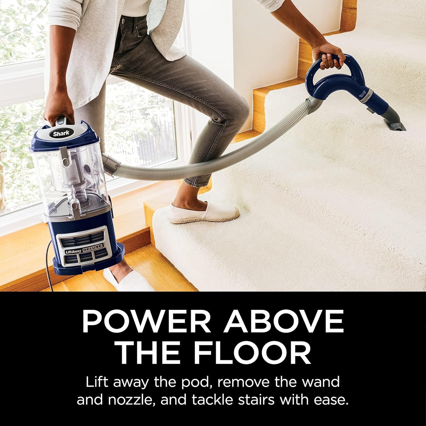Rotator Pet Pro Lift-Away ADV Upright Vacuum with HEPA Filter, DuoClean PowerFins HairPro and Odor Neutralizer Technology, Pet Hair Pickup, For Carpets & Hardfloors, Dark Grey, LA555