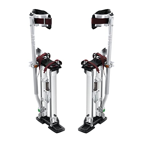 VEVOR Drywall Stilts, 18''-30'' Adjustable Aluminum Tool Stilts with Protective Knee Pads