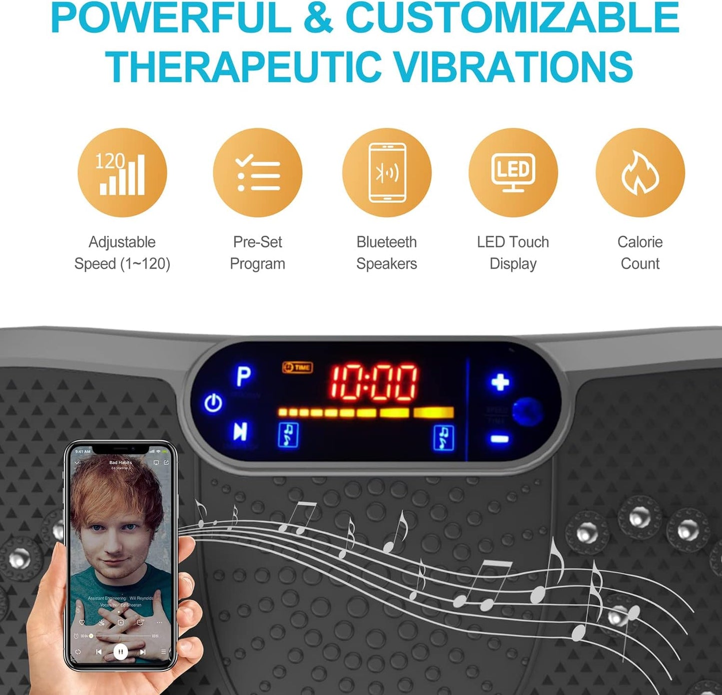 Vibration Plate Fitness Platform Exercise Machine Vibrating Lymphatic Drainage Shaking Full Body Shaker Workout Vibrate Stand Shake Board Sport Gym for Weight Loss Fat Burner for Women Men
