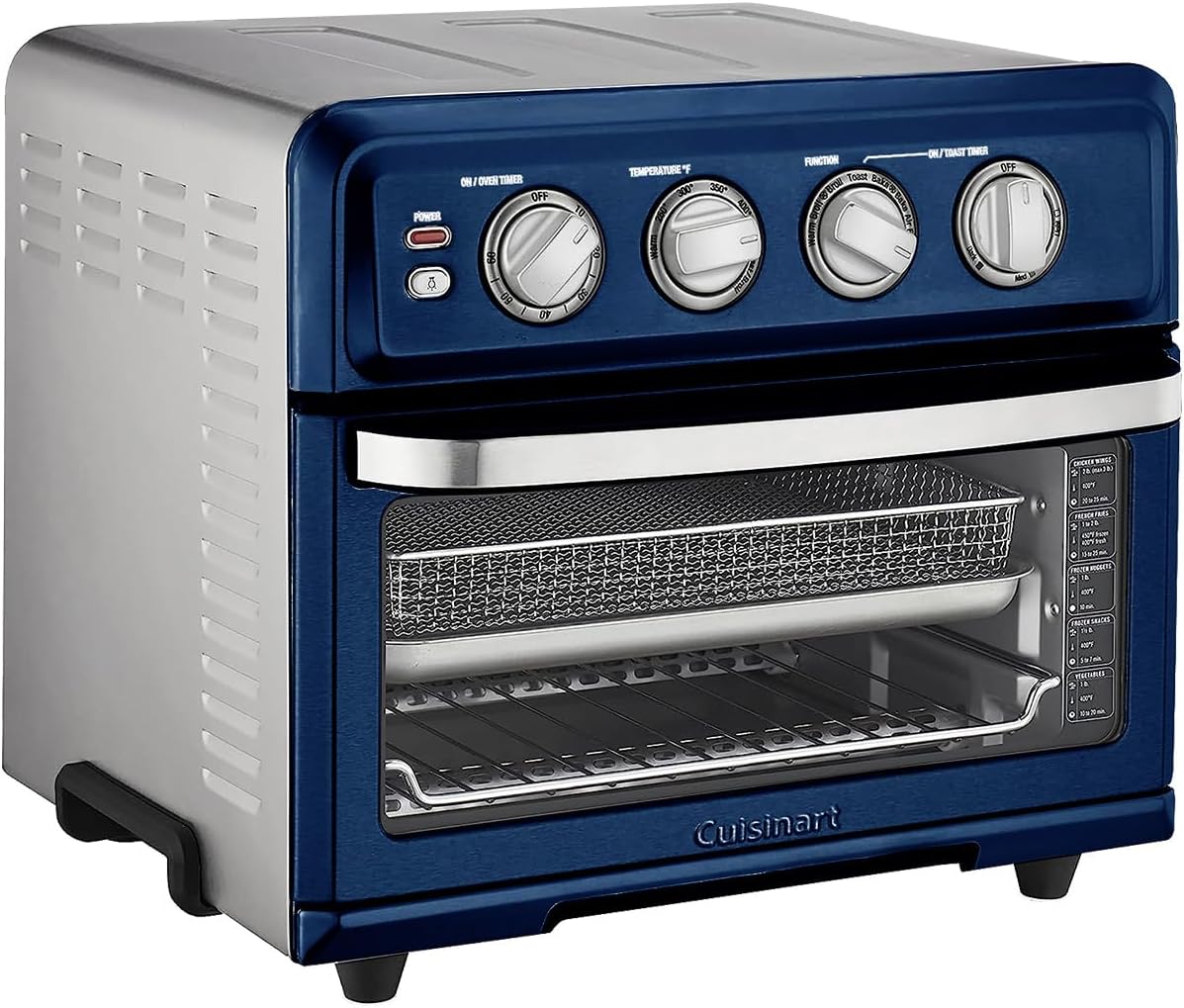 Air Fryer + Convection Toaster Oven, 8-1 Oven with Bake, Grill, Broil & Warm Options, Stainless Steel, TOA-70