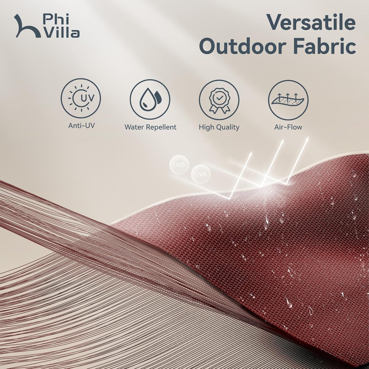 15ft Patio Umbrella Double-Sided Outdoor Market Extra Large Umbrella with Crank, Umbrella Base Included (Dark Red)
