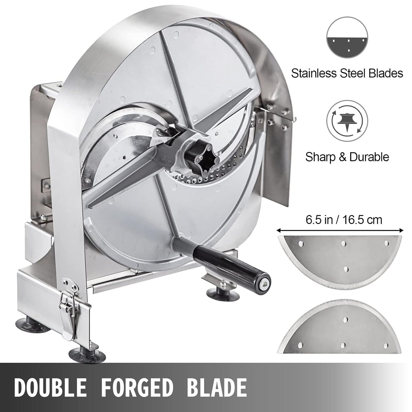 Stainless Steel Commercial Vegetable Slicer, Adjustable 0.2-12mm Thickness, Manual Multifunctional Slicer for Fruits & Vegetables