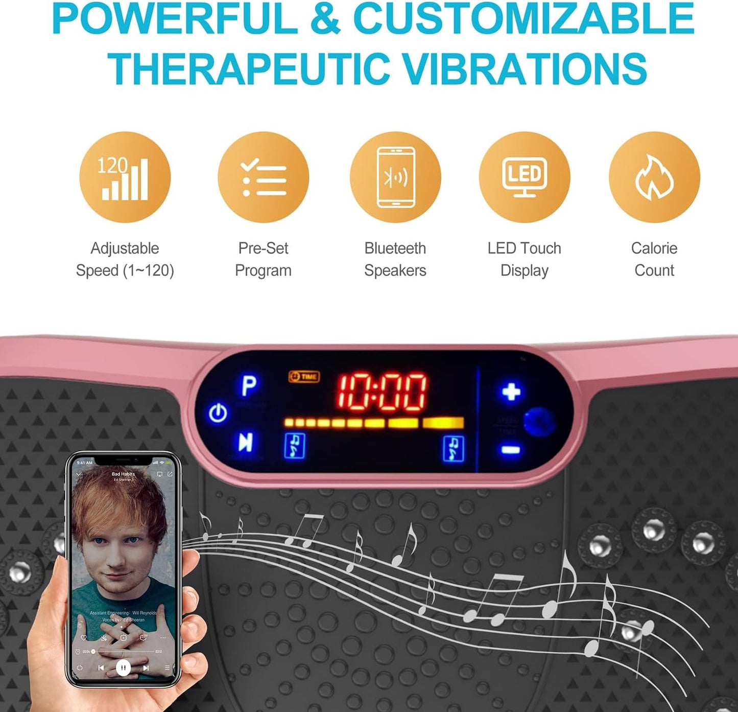 Vibration Plate Fitness Platform Exercise Machine Vibrating Lymphatic Drainage Shaking Full Body Shaker Workout Vibrate Stand Shake Board Sport Gym for Weight Loss Fat Burner for Women Men