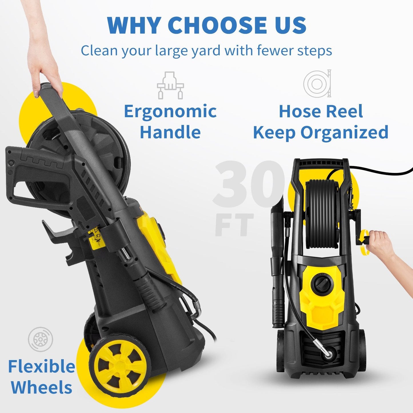 Advanced Powerful 2000PSI Electric Pressure Washer With 5 Nozzles