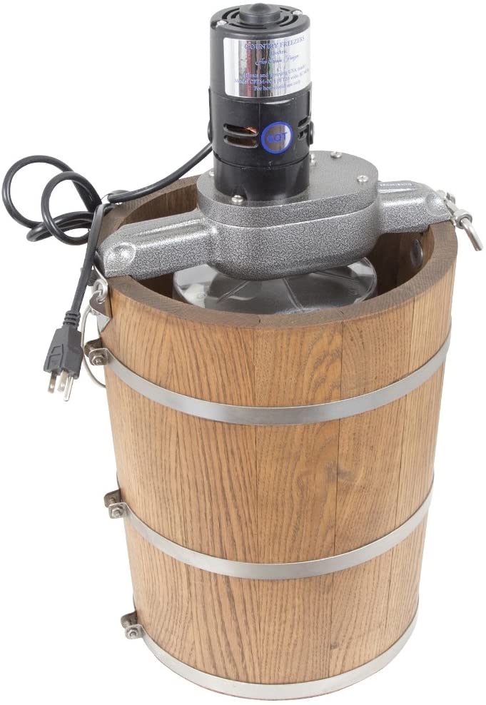 6 qt Country Ice Cream Maker – Classic Wooden Tub – Country Electric Motor