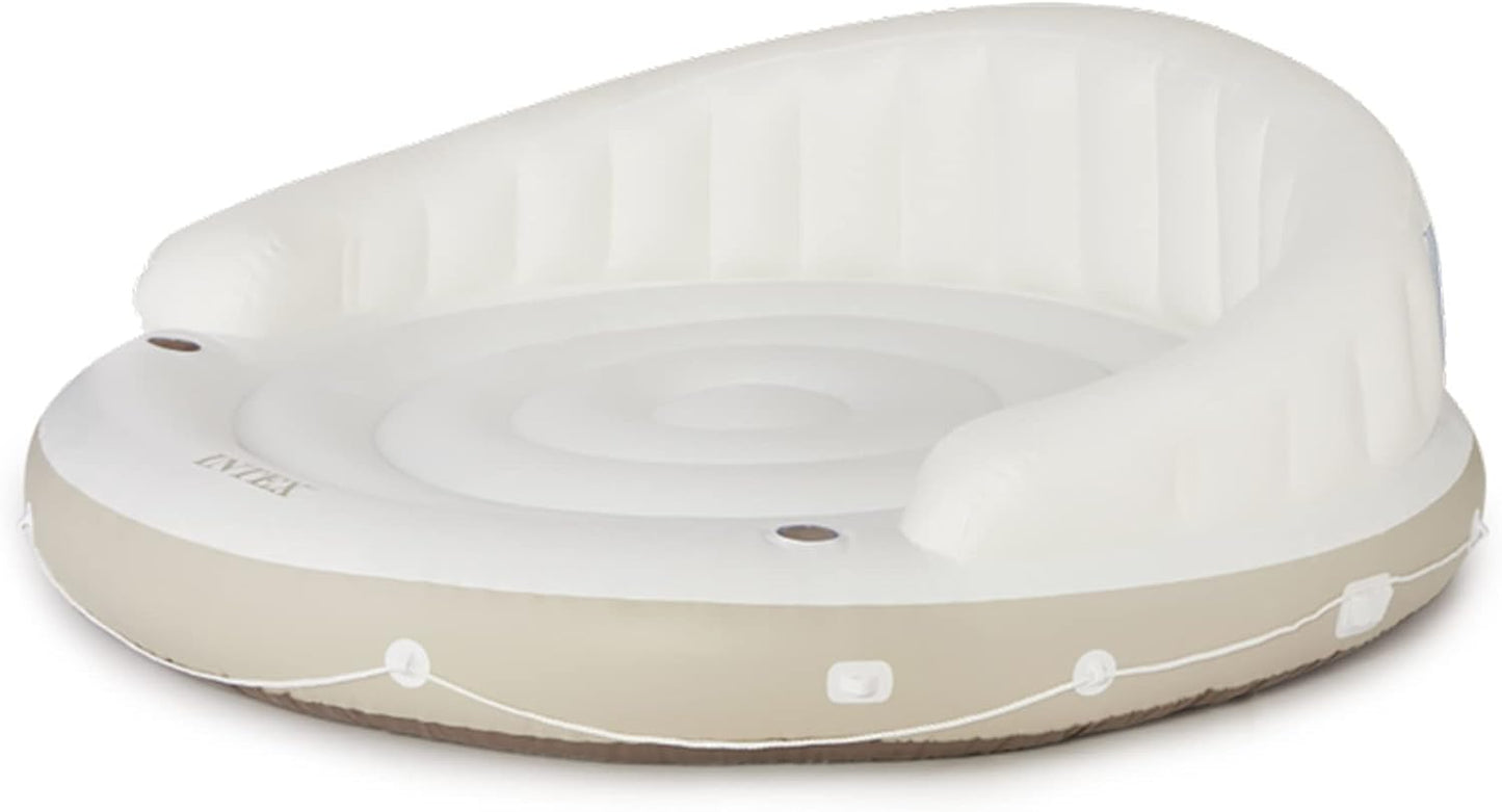 58292EP Canopy Island Inflatable Pool Float: Comfortable Lounge Surface – Built-in Cup Holders – Detachable Sunshade – 440lb Max Weight Capacity – 78.5" x 59"