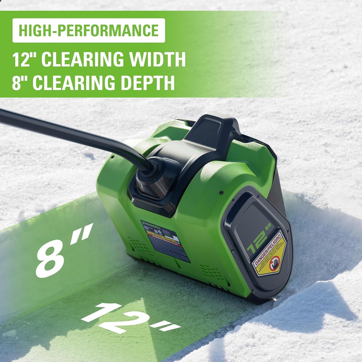 12-inch cordless snow shovel, includes 4.0Ah battery and charger