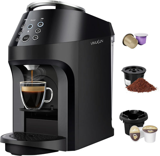 3-in-1 coffee machine, coffee and espresso machine combo for ground coffee