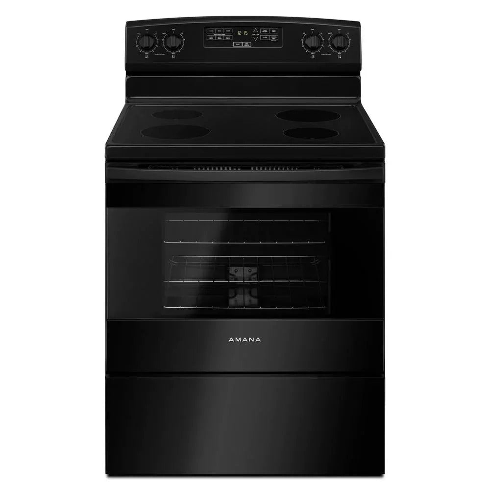 4.8 cu. ft. Electric Range in Stainless Steel �� Black