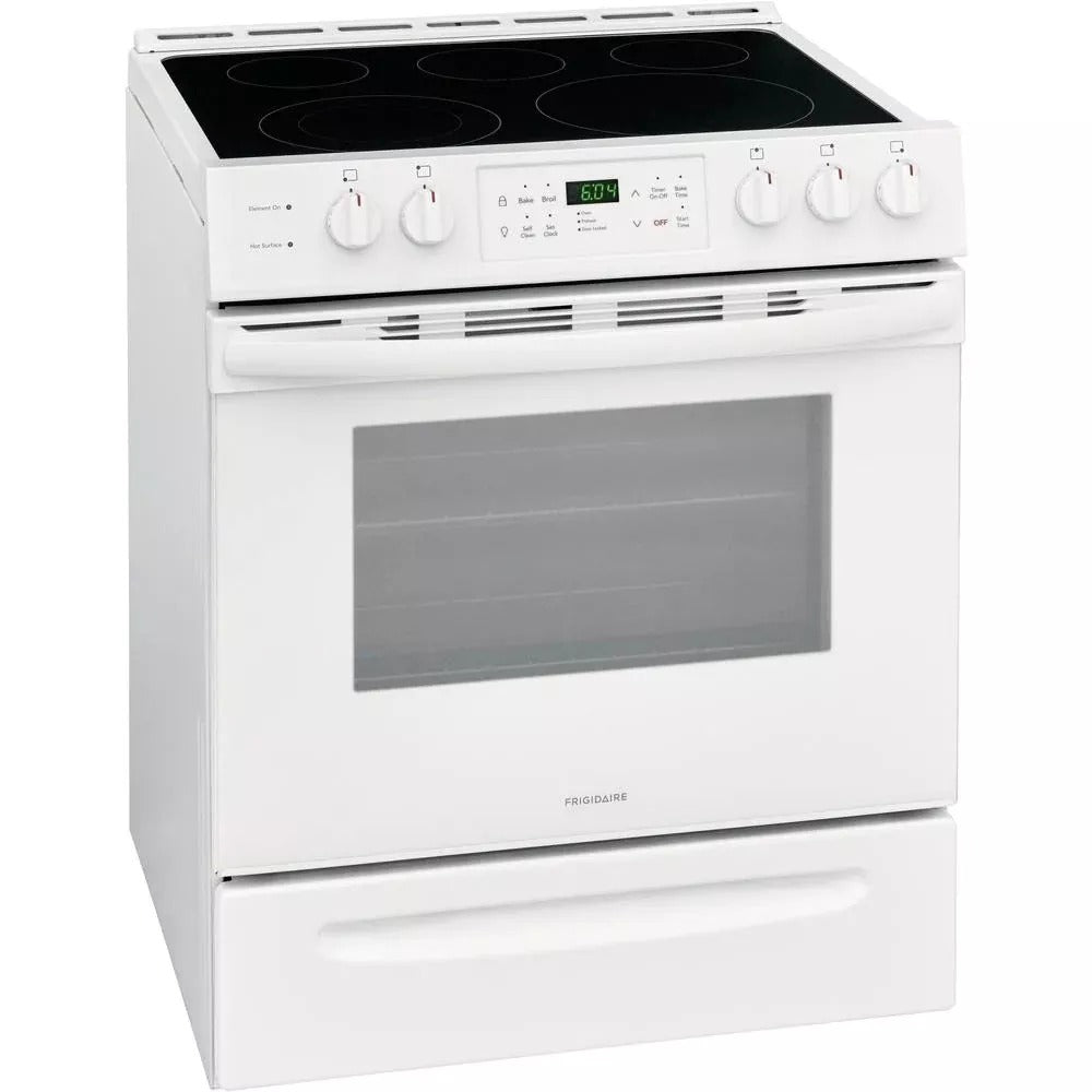 30 in. 5.0 cu. ft. Single Oven �� White with NVS Black Glass