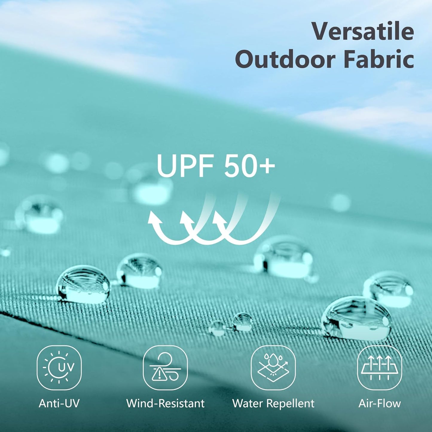 15ft Double Sided Patio Umbrella with Solar Lights, Outdoor Large Umbrellas with Crank Handle and 36 LED Lights, Rectangular Market Umbrella with Base Included for Deck Pool Shade