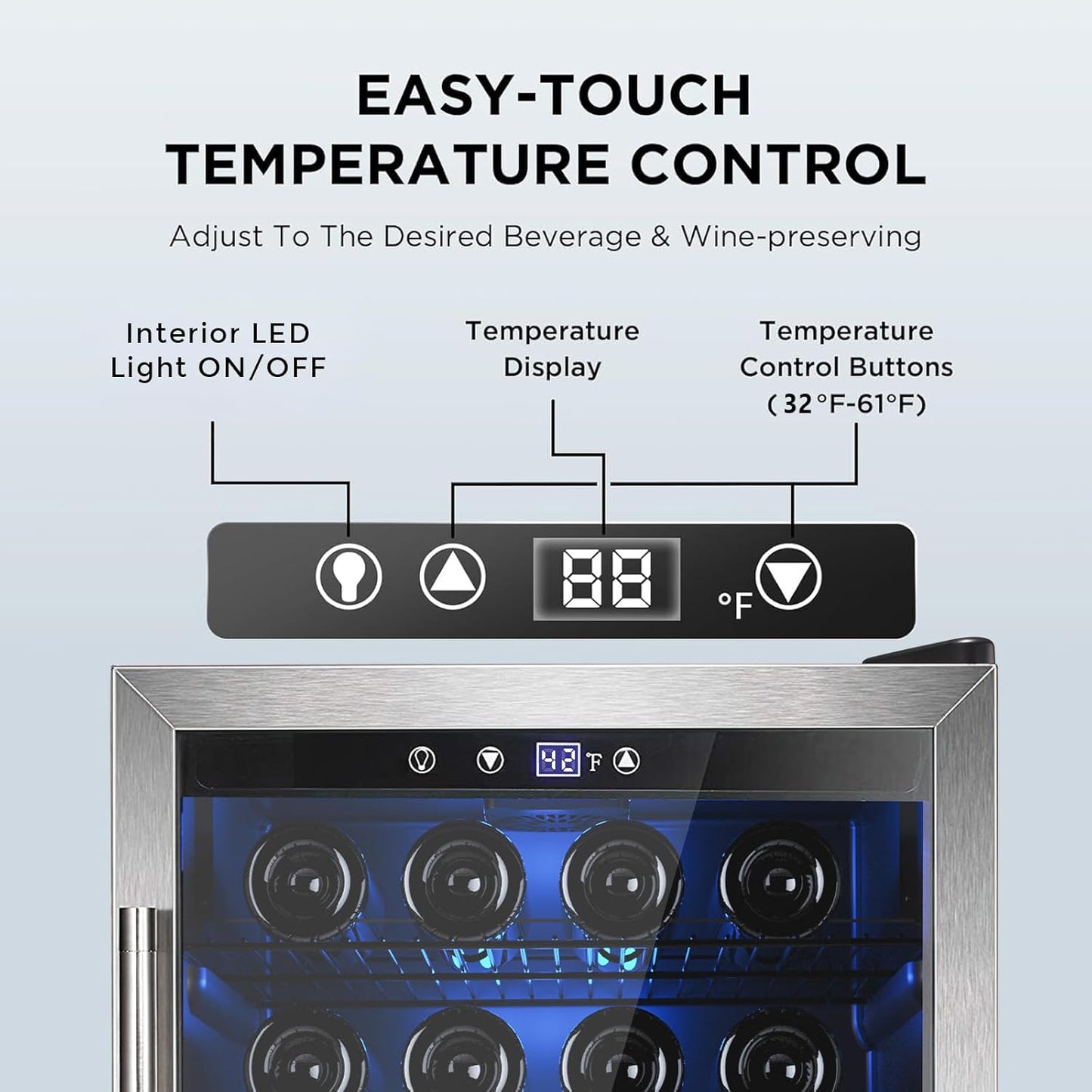 Mini Fridge 130 Can Beverage Refrigerator Cooler, 3.2 Cu.Ft Drink Fridge for Soda Wine Beer, Adjustable Temperature Control for Home Office, Black