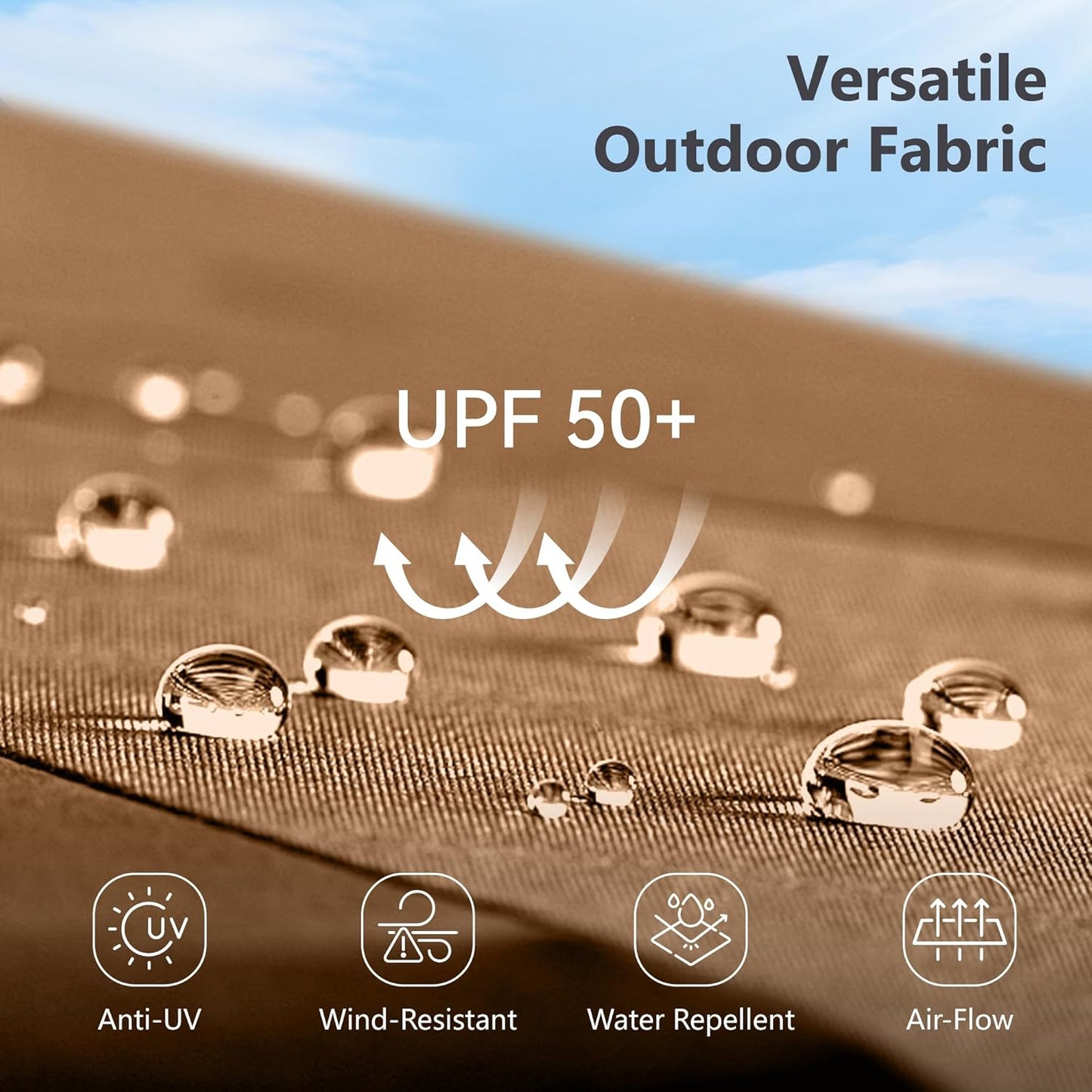 15ft Double Sided Patio Umbrella with Solar Lights, Outdoor Large Umbrellas with Crank Handle and 36 LED Lights, Rectangular Market Umbrella with Base Included for Deck Pool Shade