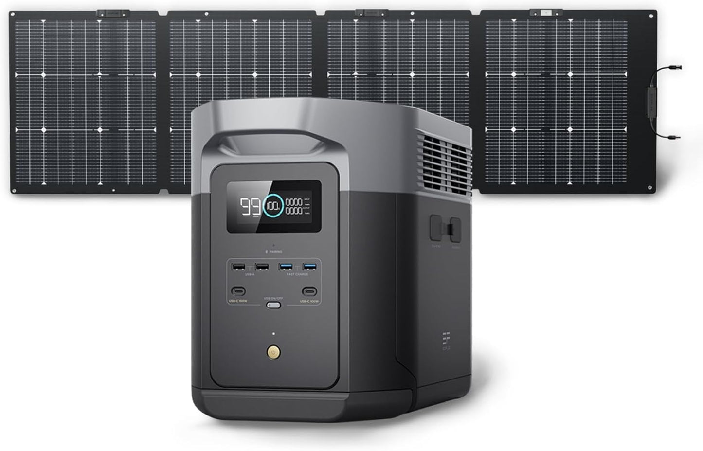 Portable Power Station DELTA 2 Max, 2400W LFP Solar Generator, Full Charge in 1 Hr, 2048Wh Solar Powered Generator for Home Backup(Solar Panel Optional)