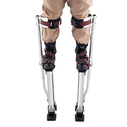 VEVOR Drywall Stilts, 18''-30'' Adjustable Aluminum Tool Stilts with Protective Knee Pads