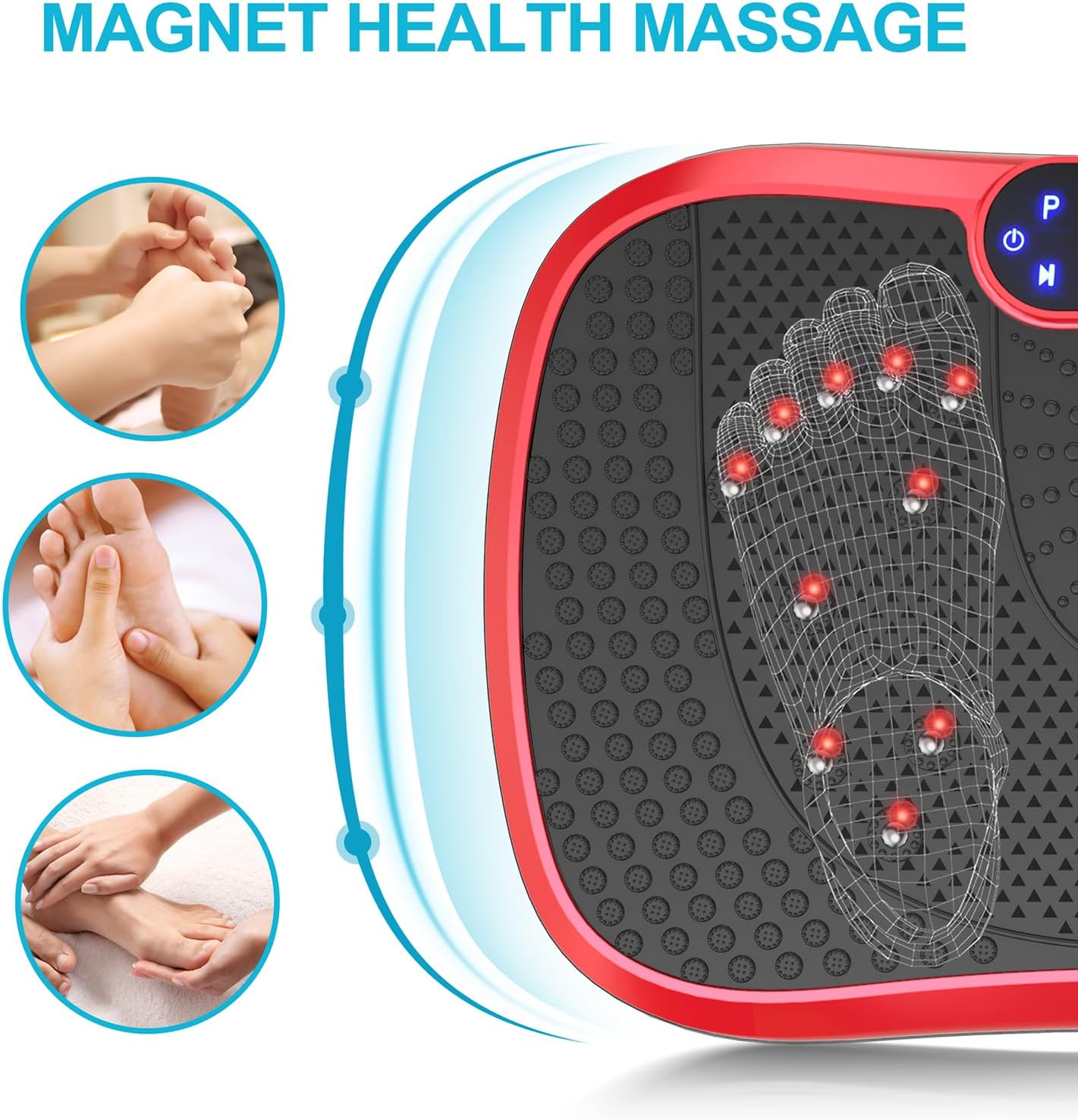 Vibration Plate Fitness Platform Exercise Machine Vibrating Lymphatic Drainage Shaking Full Body Shaker Workout Vibrate Stand Shake Board Sport Gym for Weight Loss Fat Burner for Women Men