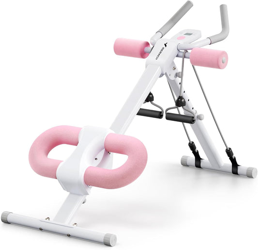 Ab Workout Equipment, Adjustable Ab Trainer Machine for Abs Workout at Home Gym, Foldable, Knee Protection, Abdominal Trainer for Stomach Workout