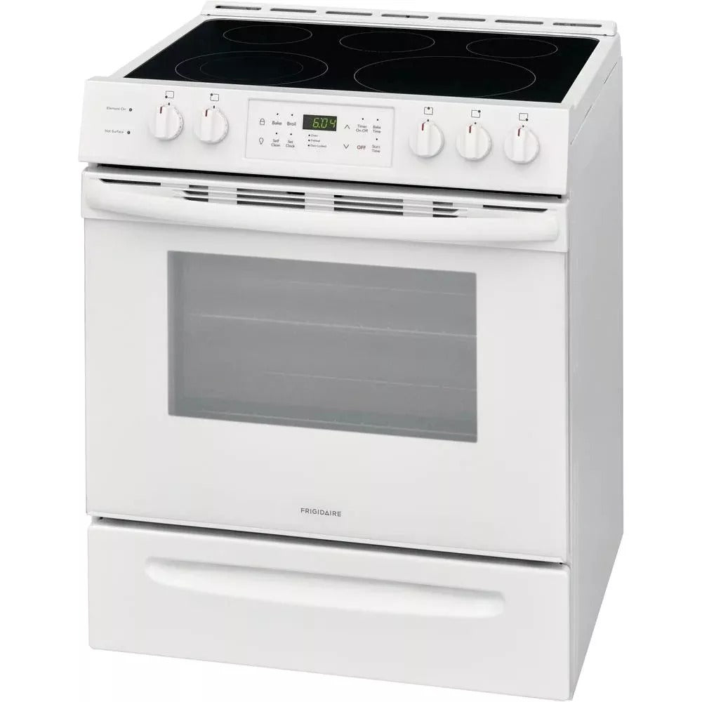 30 in. 5.0 cu. ft. Single Oven �� White with NVS Black Glass