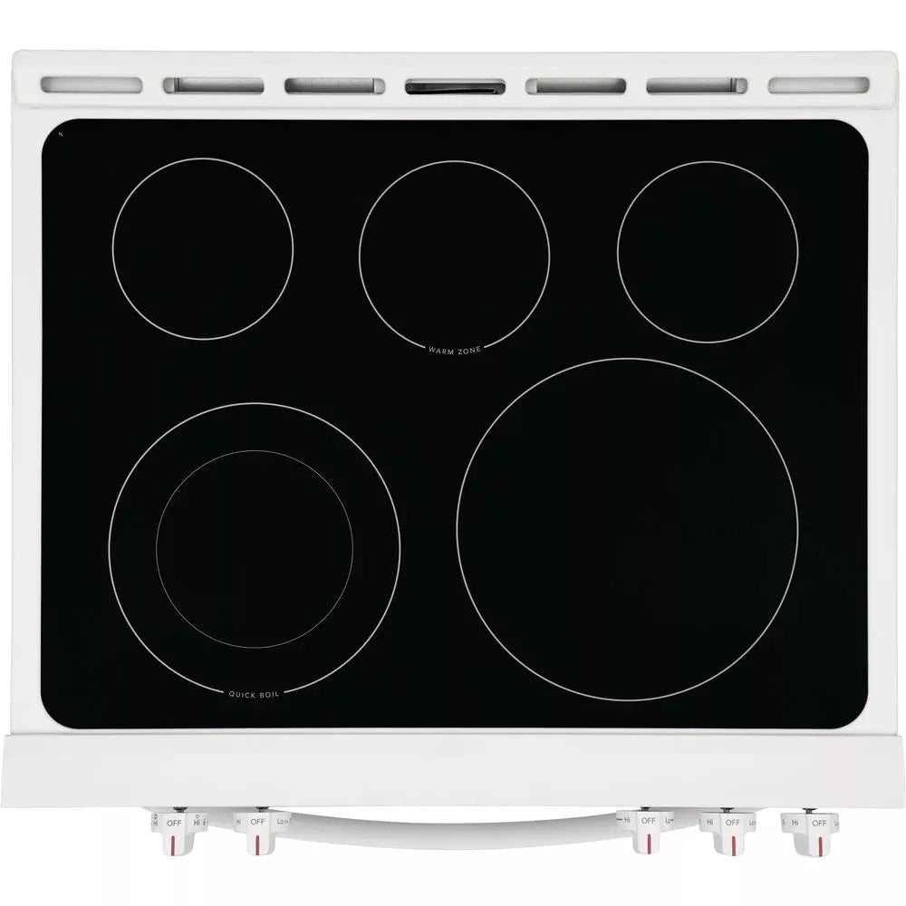 30 in. 5.0 cu. ft. Single Oven �� White with NVS Black Glass