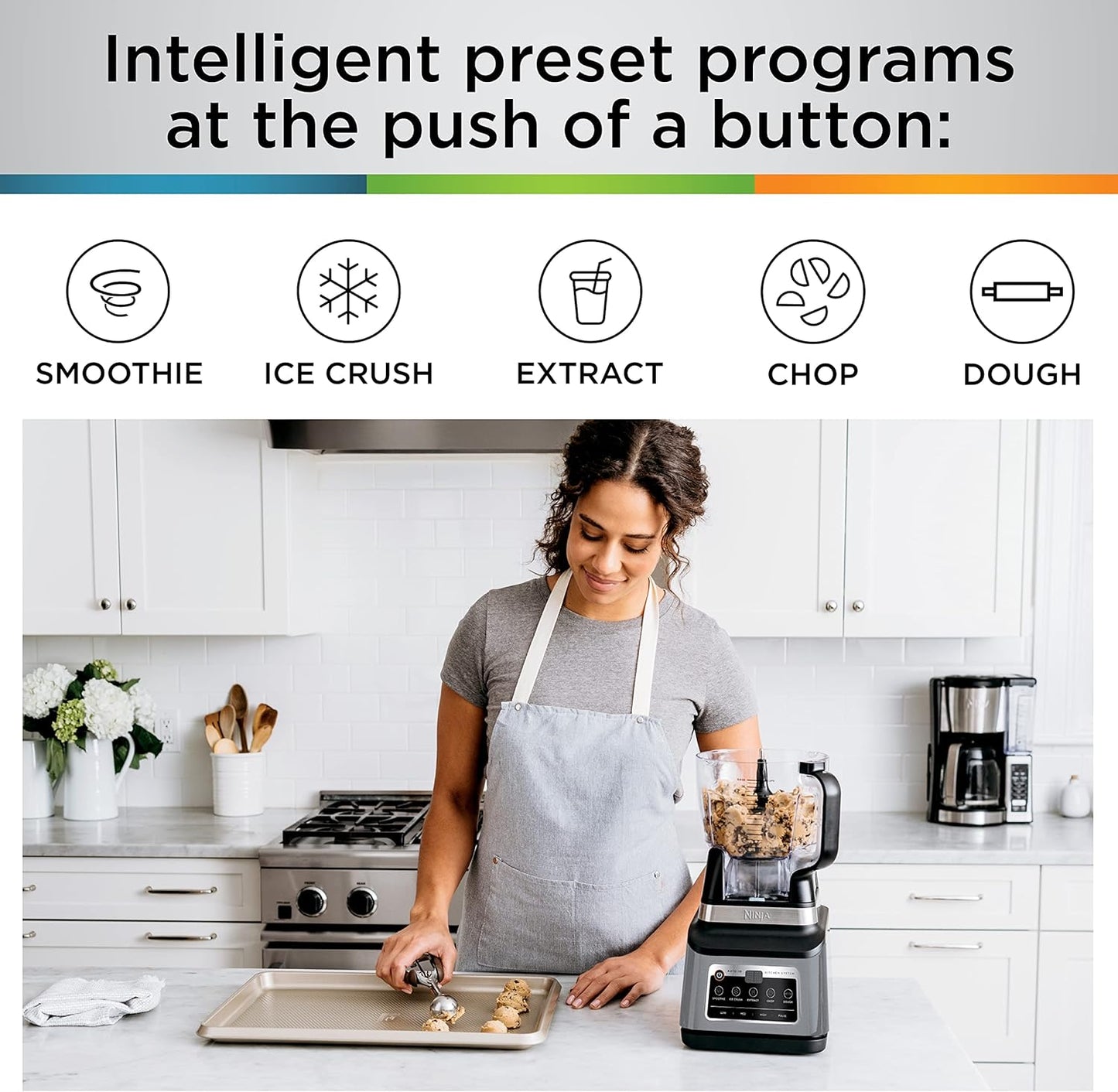BN801 Professional Plus Kitchen System, 1400 WP, 5 Functions for Smoothies, Chopping, Dough & More with Auto IQ, 72-oz.* Blender Pitcher, 64-oz. Processor Bowl, (2) 24-oz. To-Go Cups, Grey
