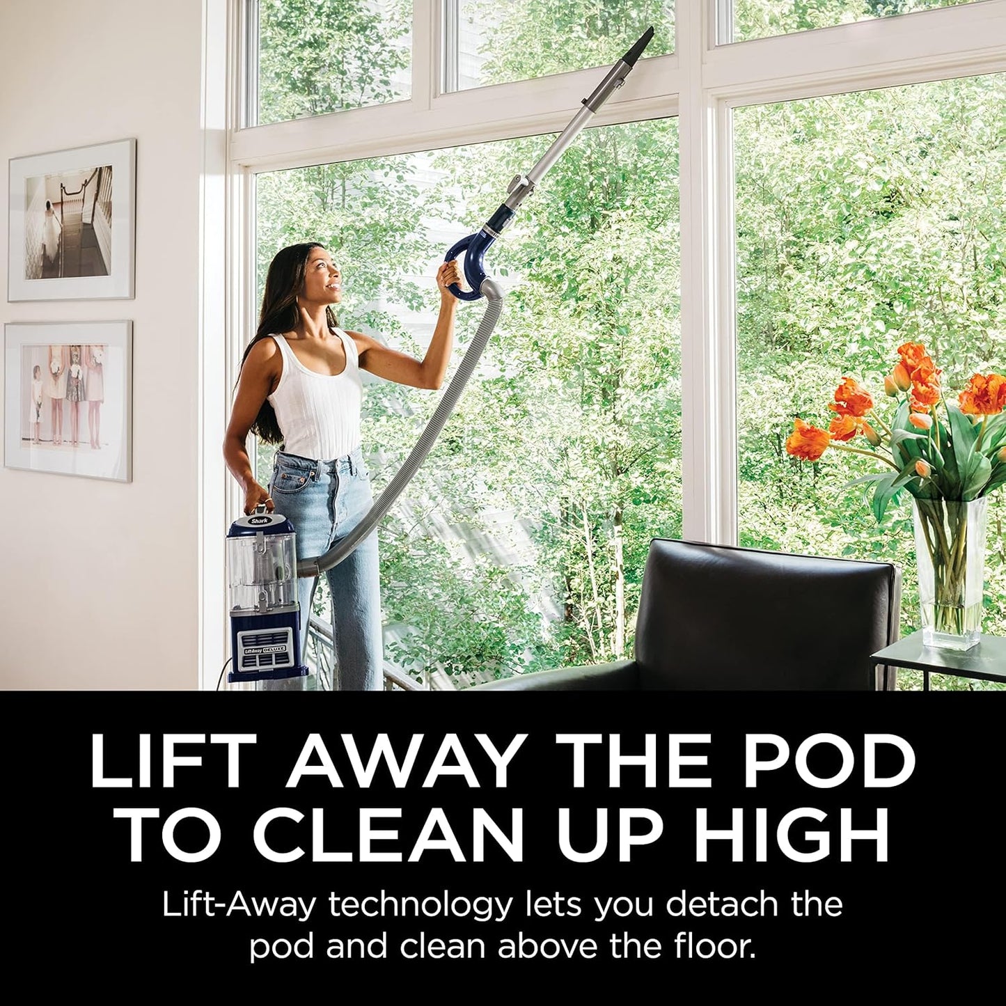 Rotator Pet Pro Lift-Away ADV Upright Vacuum with HEPA Filter, DuoClean PowerFins HairPro and Odor Neutralizer Technology, Pet Hair Pickup, For Carpets & Hardfloors, Dark Grey, LA555