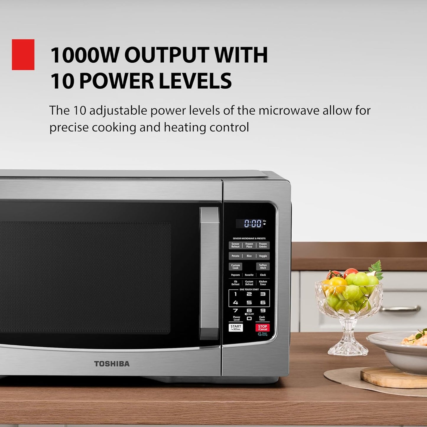 Air Fryer Combo 8-in-1 Countertop Microwave Oven, with Convection, Broil, Odor Removal Mode, 12.4" Position Memory Turntable, Child-Lock, 1.0 Cu.ft, Black Stainless Steel, ML2-EC10SA(BS)