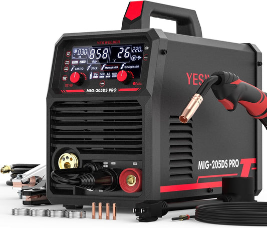 135Amp MIG Welder,110V Flux Core Welder Flux MIG/Lift TIG/Stick 3-in-1 Large LED Digital Display Welding Machine IGBT Inverter Welder FLUX-135PRO