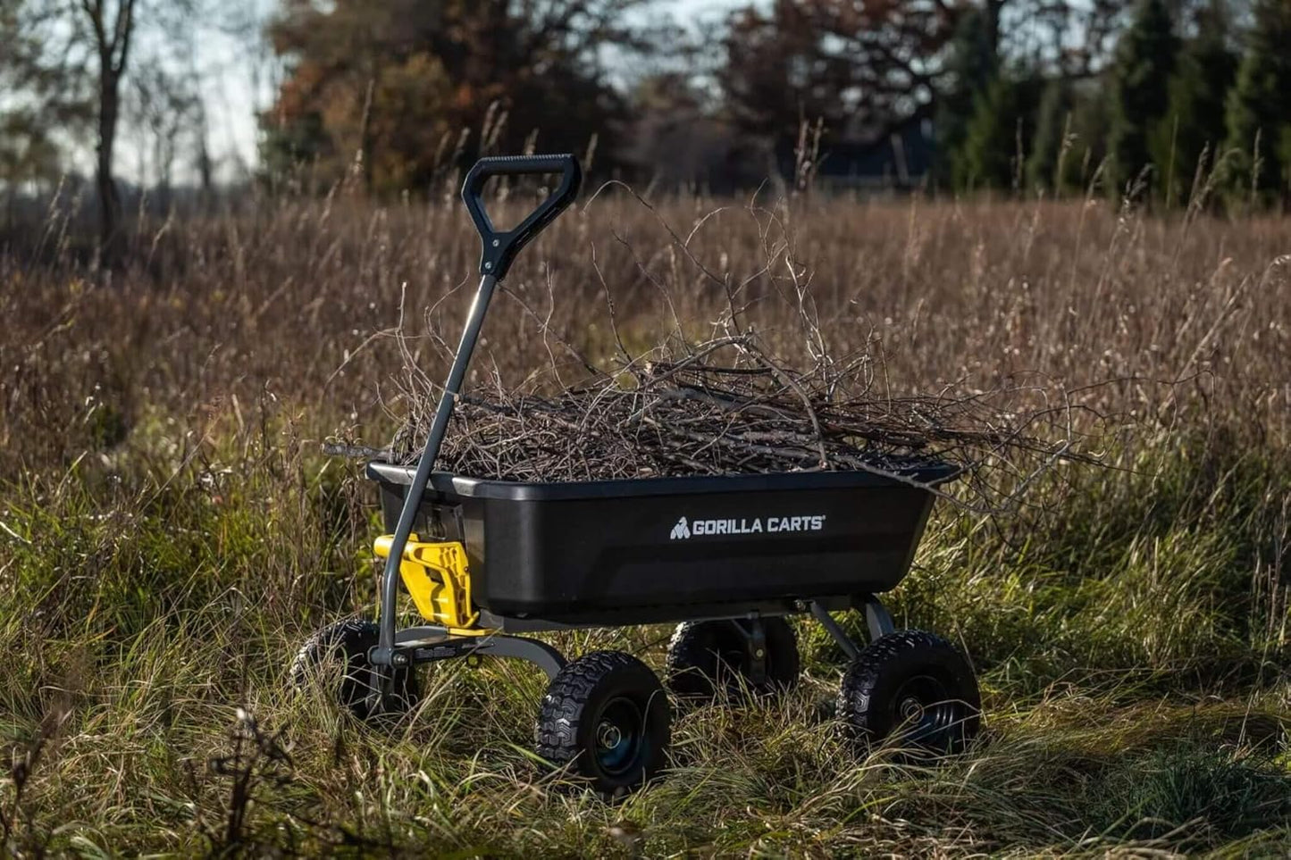 7GCG-NF Heavy-Duty Poly Dump Garden Cart with No-Flat Tires, 7 Cubic Feet, 1200-Pound Capacity, Black, Amazon Exclusive