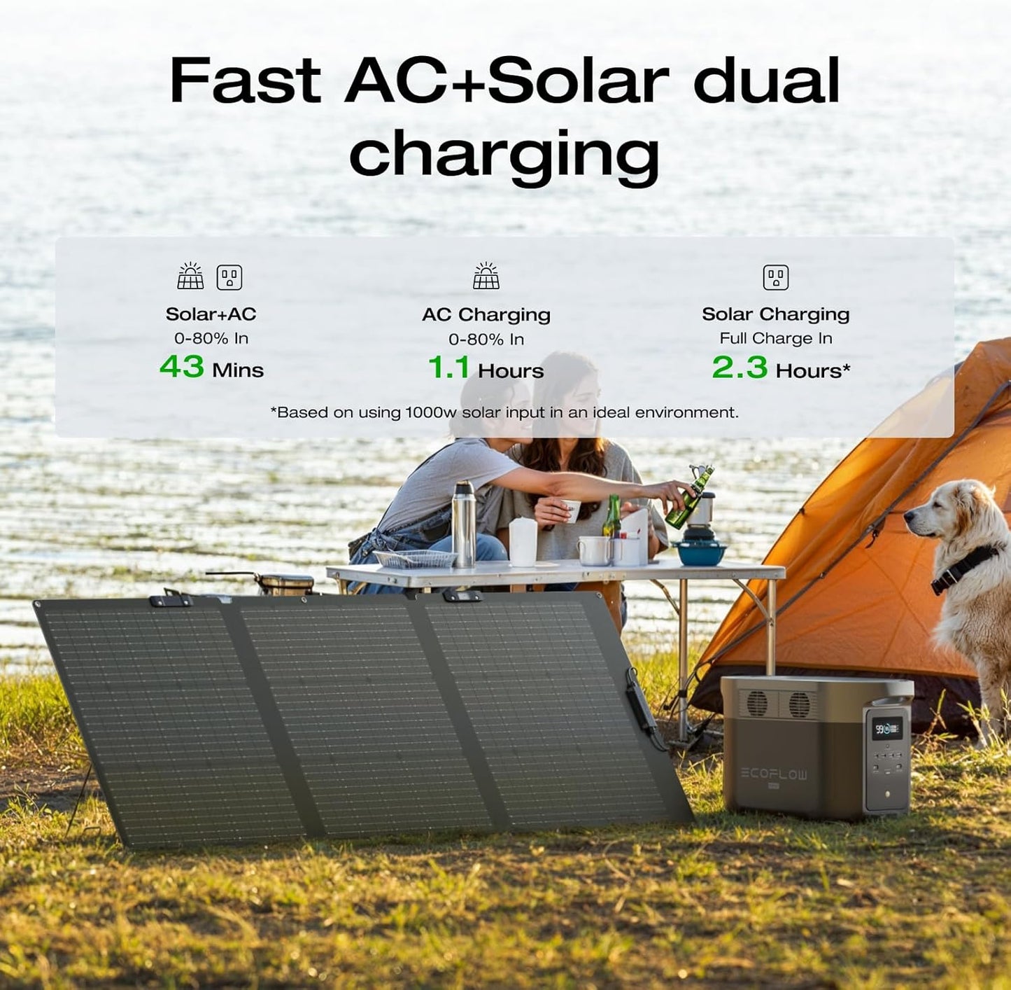 Portable Power Station DELTA 2 Max, 2400W LFP Solar Generator, Full Charge in 1 Hr, 2048Wh Solar Powered Generator for Home Backup(Solar Panel Optional)