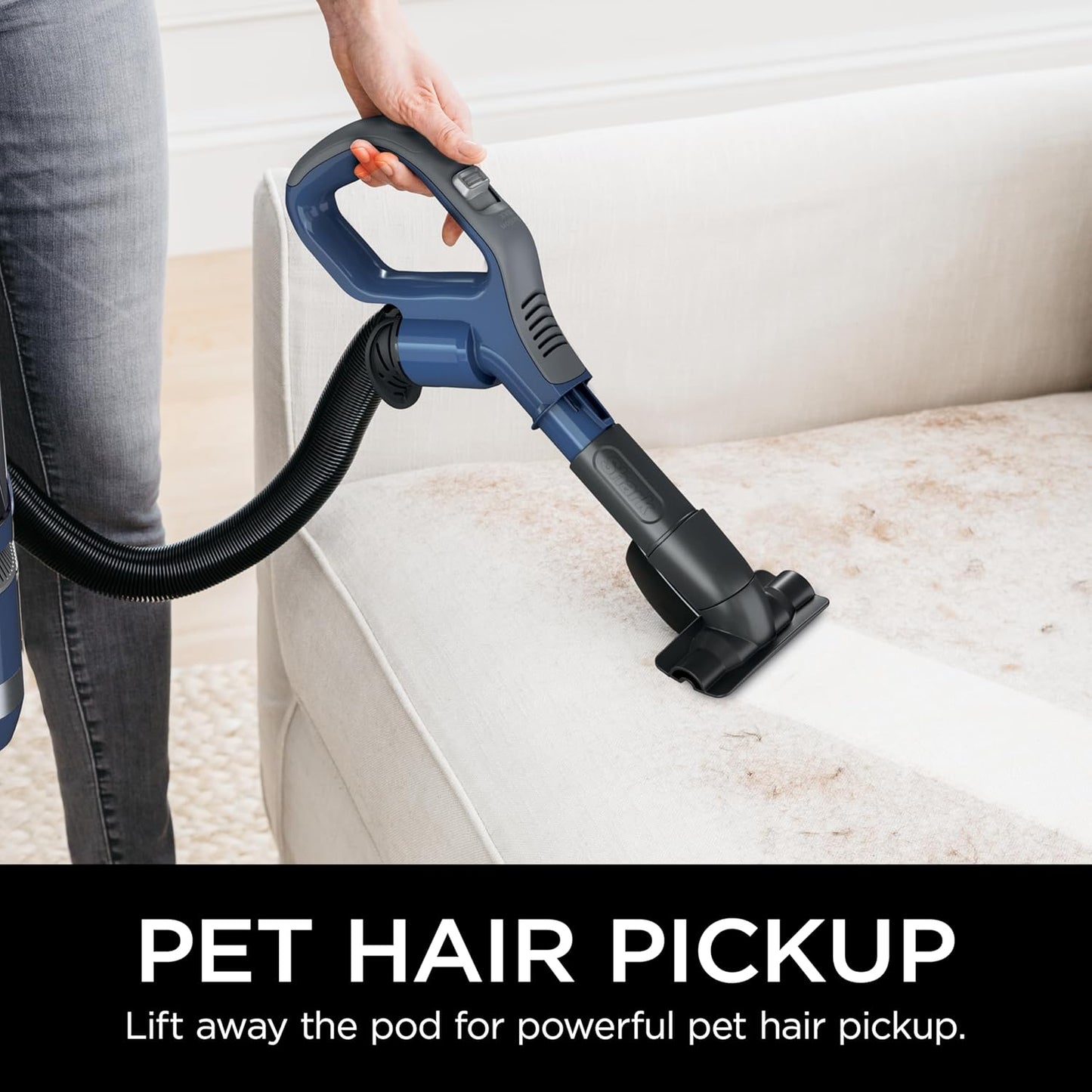 Rotator Pet Pro Lift-Away ADV Upright Vacuum with HEPA Filter, DuoClean PowerFins HairPro and Odor Neutralizer Technology, Pet Hair Pickup, For Carpets & Hardfloors, Dark Grey, LA555