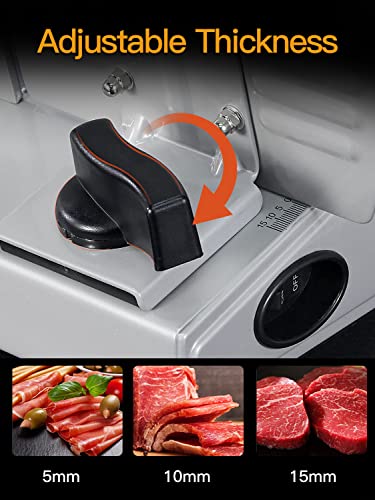 Meat Slicer, 200W Electric Food Slicer with Two Removable 7.5"Stainless Steel Blades