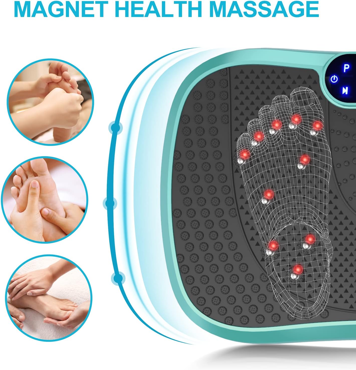 Vibration Plate Fitness Platform Exercise Machine Vibrating Lymphatic Drainage Shaking Full Body Shaker Workout Vibrate Stand Shake Board Sport Gym for Weight Loss Fat Burner for Women Men