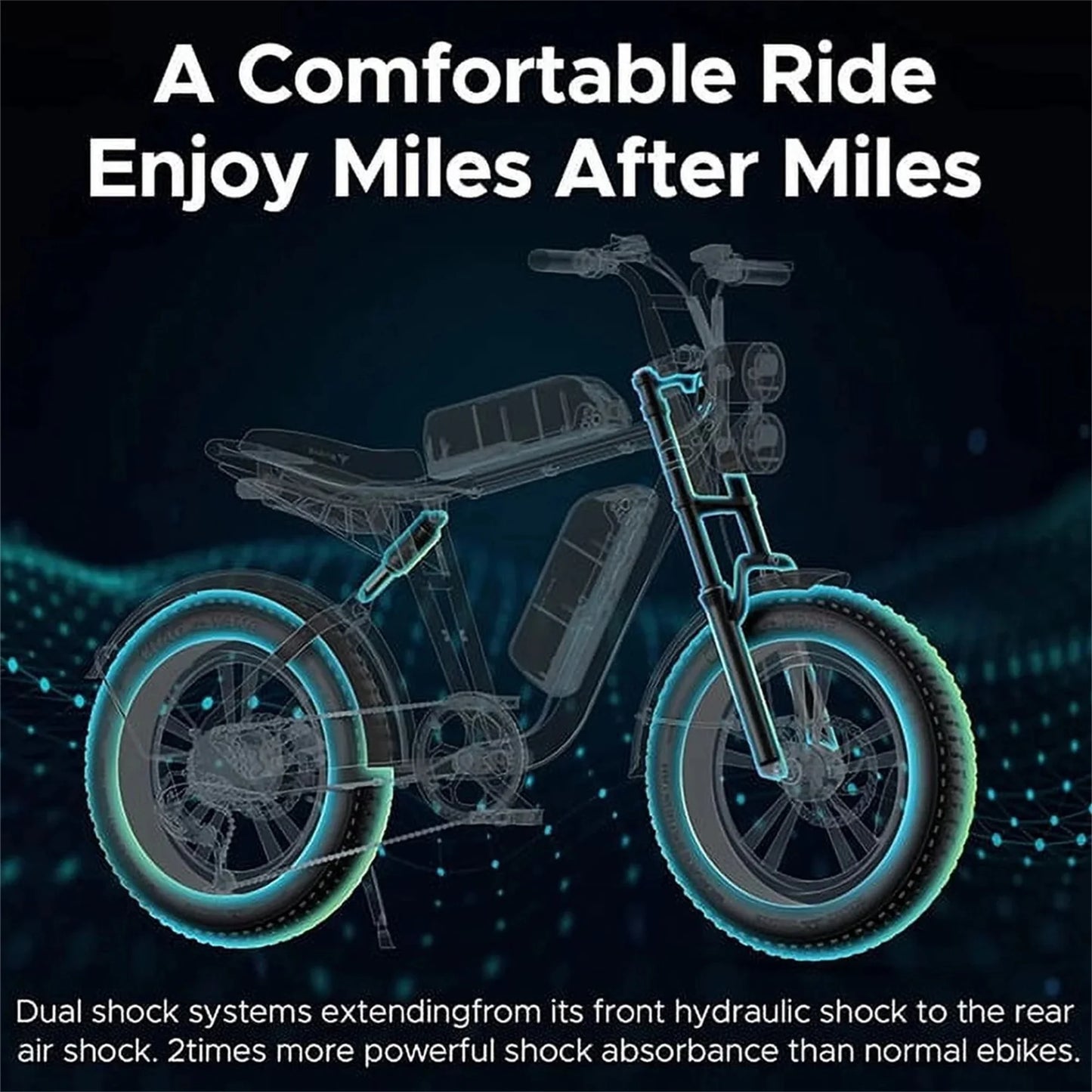 AKEZ Electric Bike for Adults - 1000W 28mph Moped Ebike with 48V 13A Removable Battery, Up to 94 Miles All Terrain Off Road E-Bike with 20*4.0" Fat Tire,Full Suspension,7-Speed UL Certified