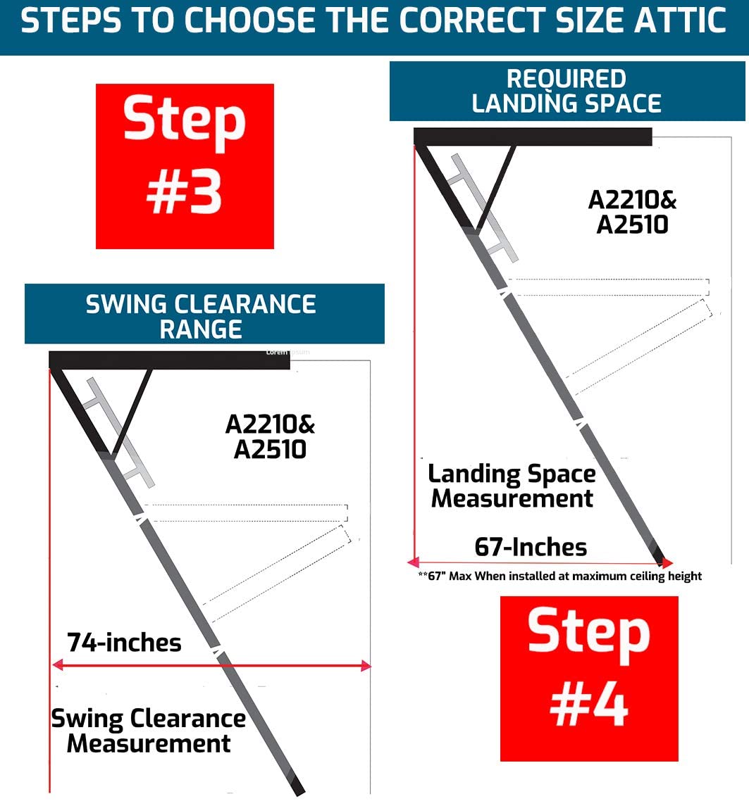 25-1/2 by 54-Inch Elite, 7��8�测��-10-Foot Ceiling Height, 375-Pound Capacity, Type IAA, AA2510, Aluminum Ladder, attic, x Rough Opening, Silver