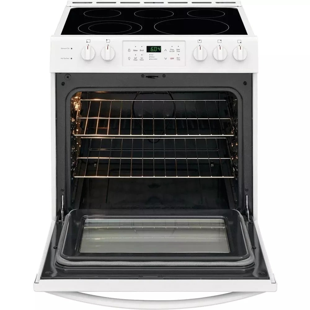 30 in. 5.0 cu. ft. Single Oven �� White with NVS Black Glass
