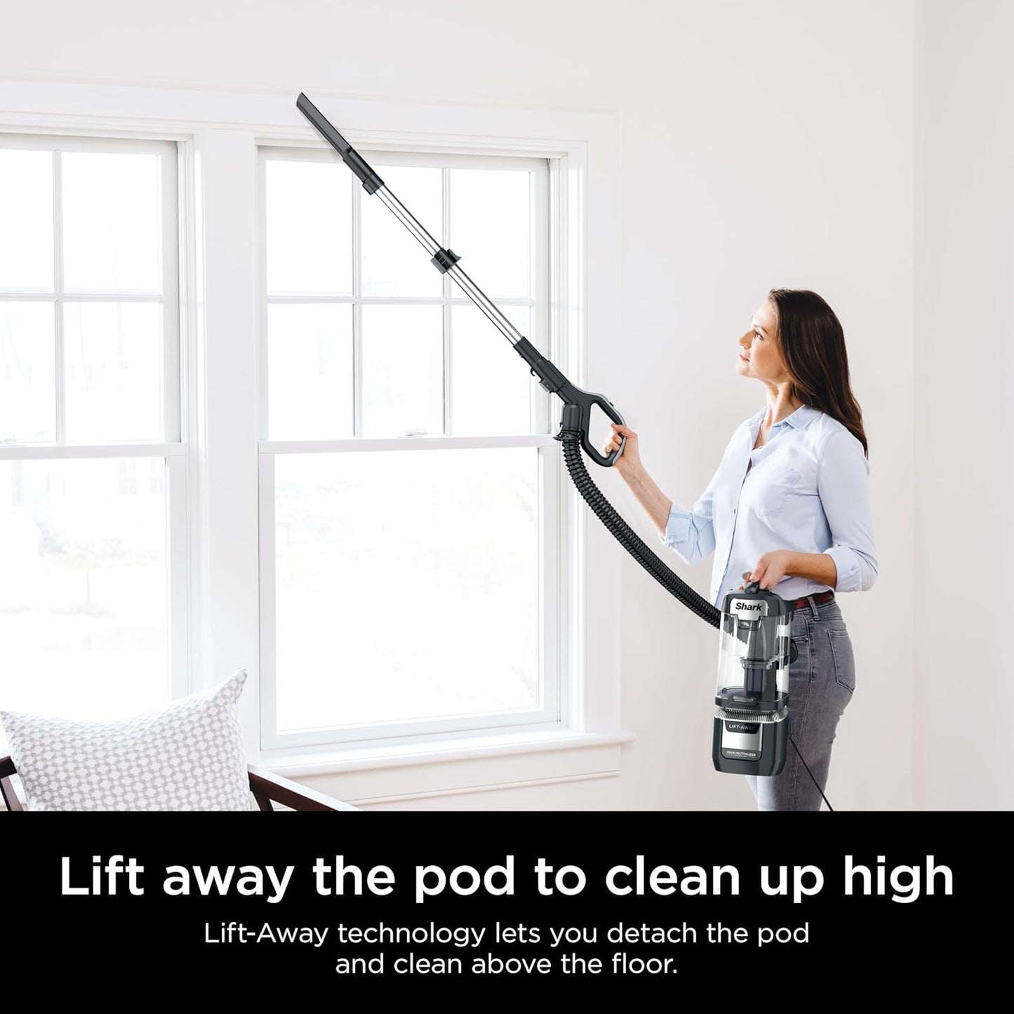 Rotator Pet Pro Lift-Away ADV Upright Vacuum with HEPA Filter, DuoClean PowerFins HairPro and Odor Neutralizer Technology, Pet Hair Pickup, For Carpets & Hardfloors, Dark Grey, LA555