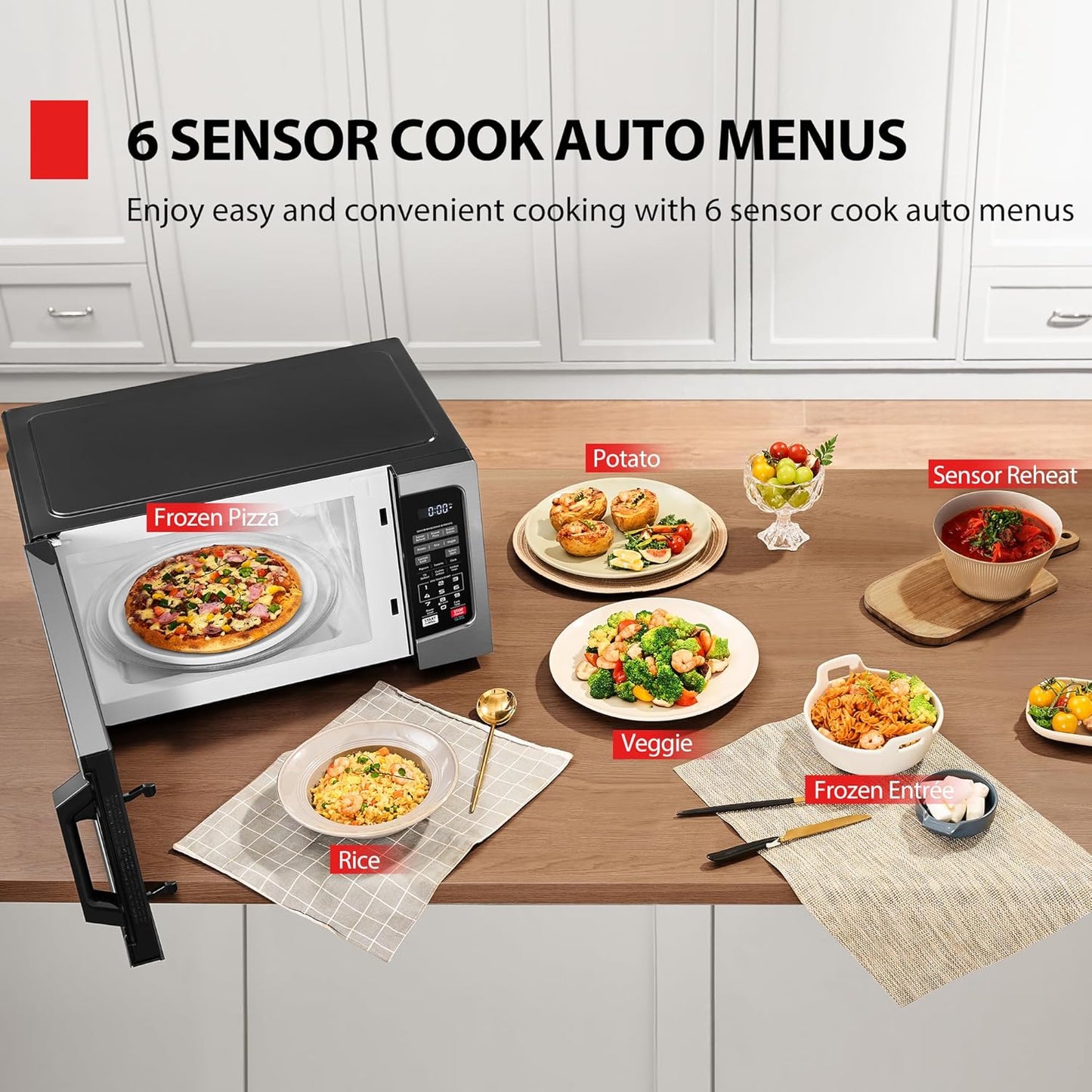 Air Fryer Combo 8-in-1 Countertop Microwave Oven, with Convection, Broil, Odor Removal Mode, 12.4" Position Memory Turntable, Child-Lock, 1.0 Cu.ft, Black Stainless Steel, ML2-EC10SA(BS)