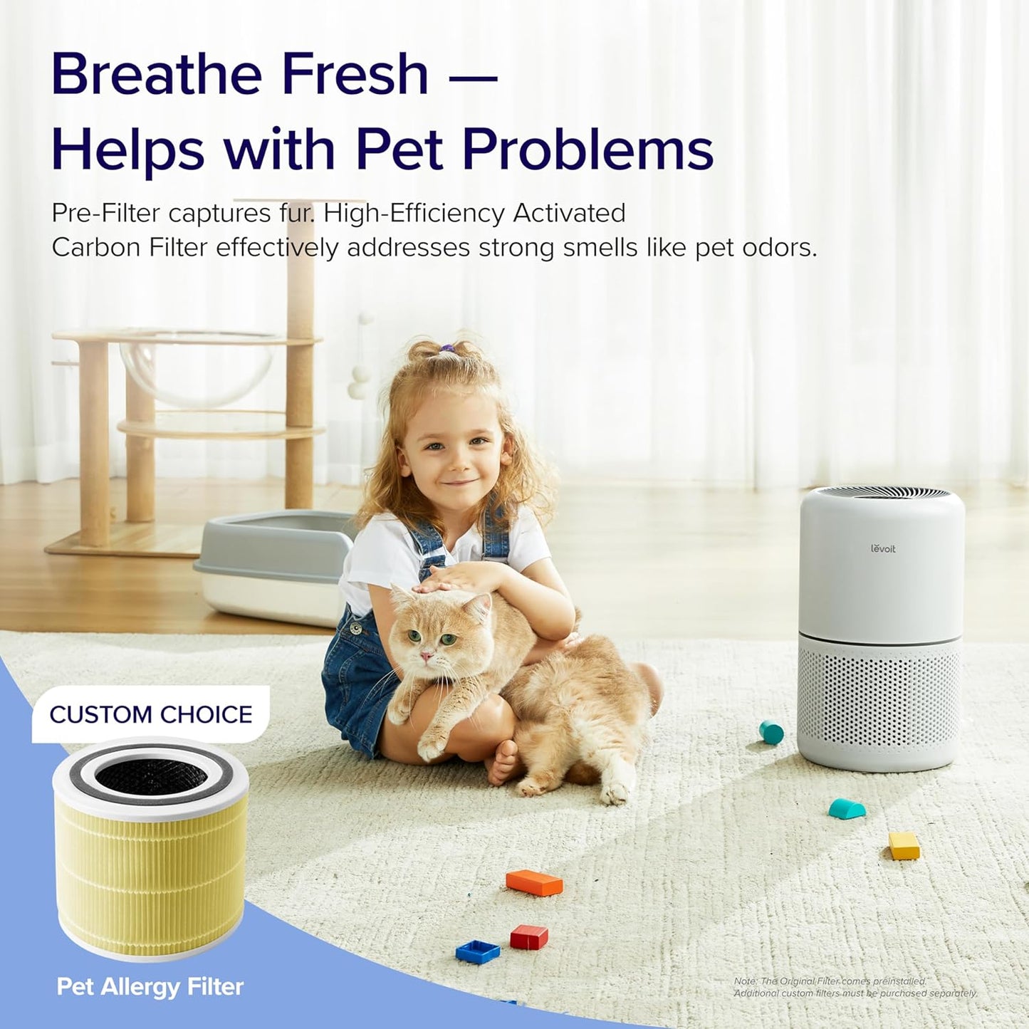 Air Purifier for Home Allergies Pets Hair in Bedroom & Standing Fan for Bedroom, 82ft CirculAir 120° Oscillating Fan