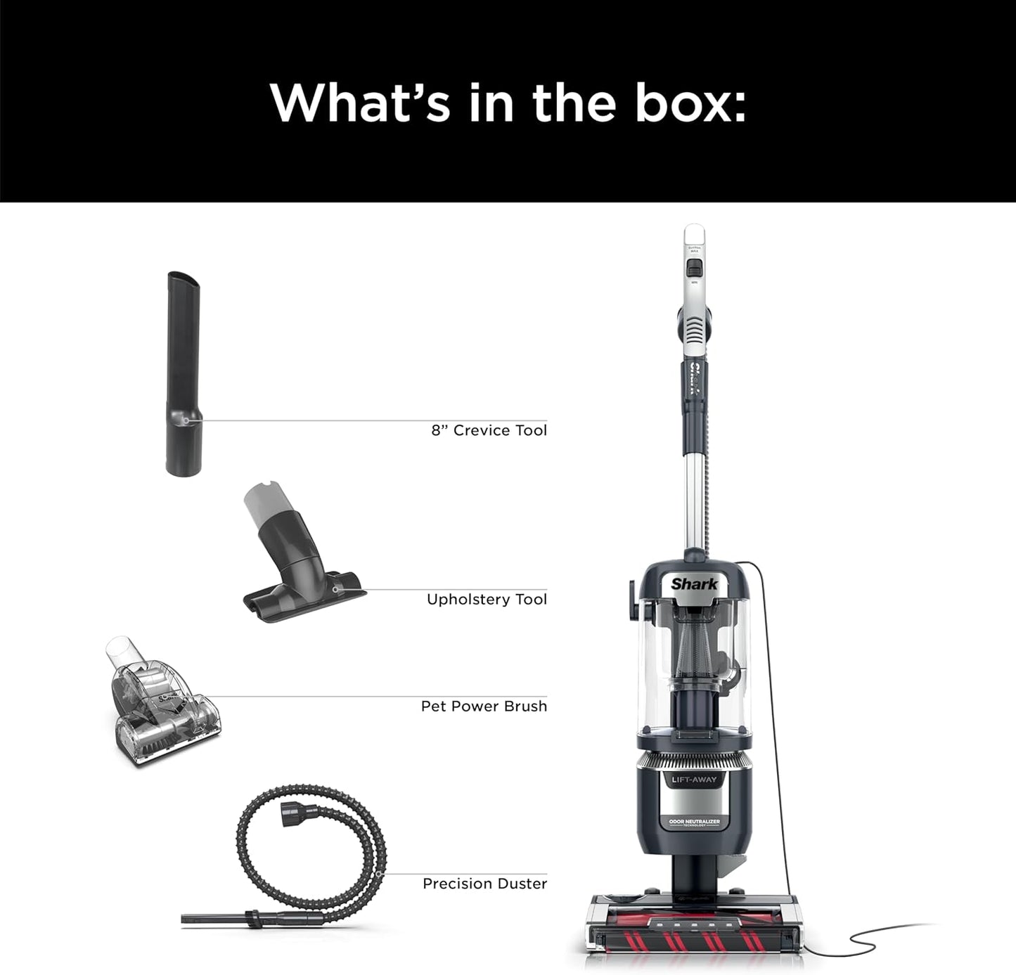 Rotator Pet Pro Lift-Away ADV Upright Vacuum with HEPA Filter, DuoClean PowerFins HairPro and Odor Neutralizer Technology, Pet Hair Pickup, For Carpets & Hardfloors, Dark Grey, LA555