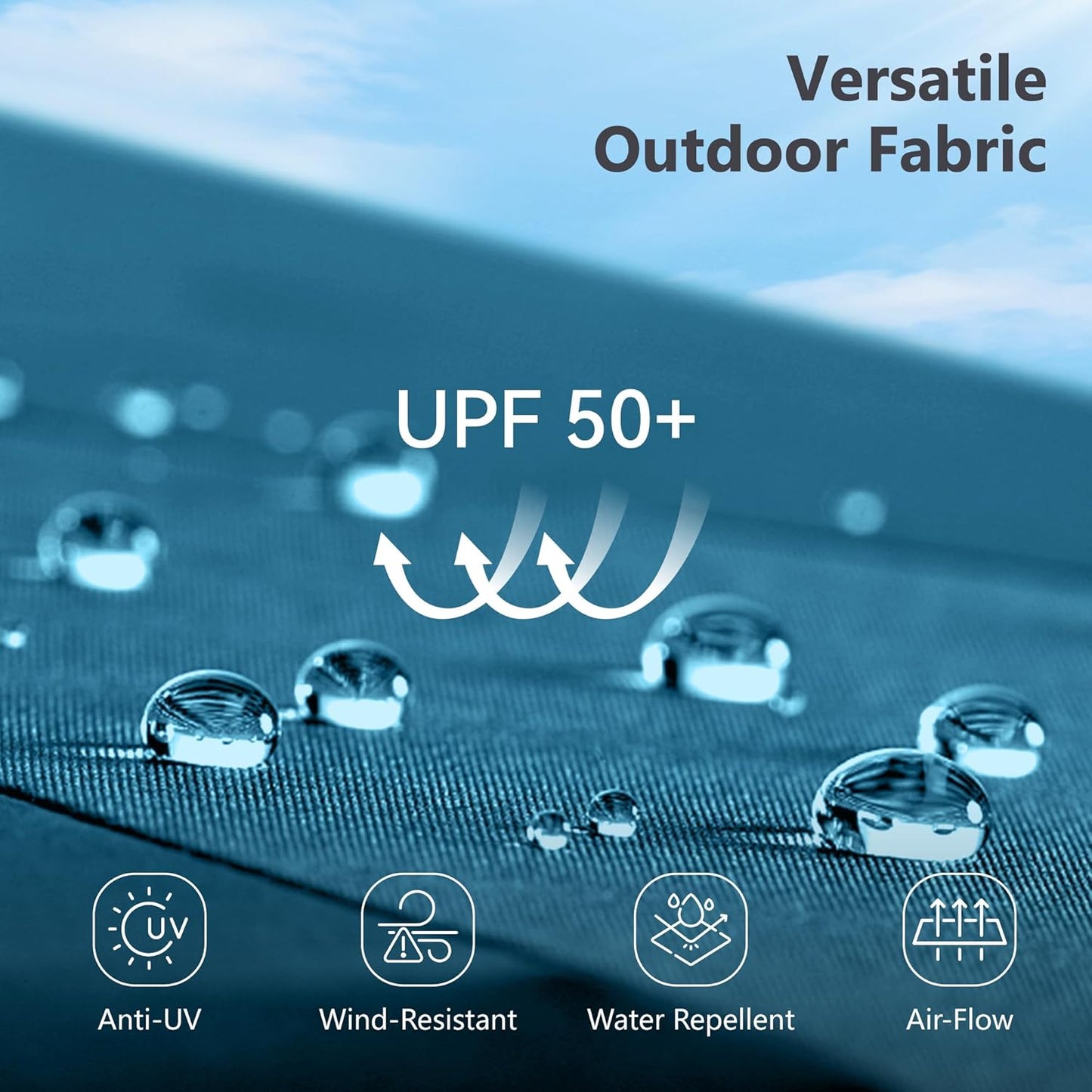15ft Double Sided Patio Umbrella with Solar Lights, Outdoor Large Umbrellas with Crank Handle and 36 LED Lights, Rectangular Market Umbrella with Base Included for Deck Pool Shade
